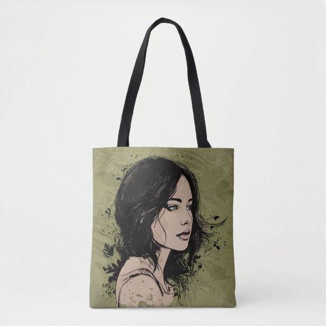 Bolsa De Tote De Retrato De Mujer (Anverso)