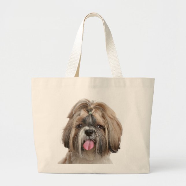Bolsa De Tote De Shih Tzu Puppy Beach Canvas (Frente)