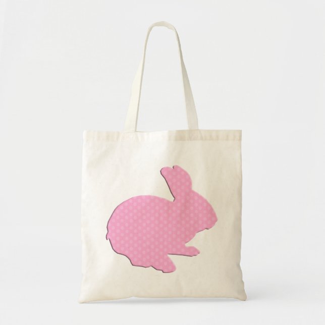 Bolsa de Tote de Silhouette de Pascua de Polka Ros (Frente)