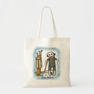 Bolsa de Tote de Sock Monkey Golf
