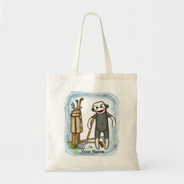 Bolsa de Tote de Sock Monkey Golf (Frente)