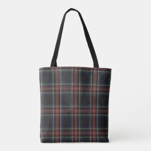 Bolsa De Tote De Tartán De Impresión Completa, Med