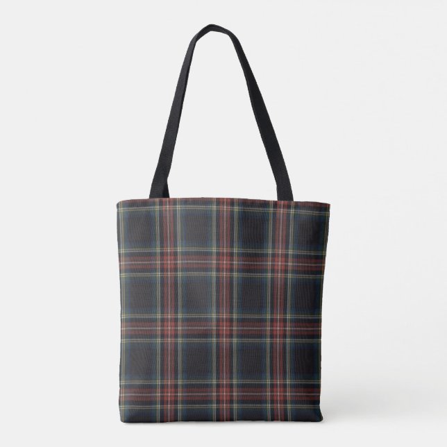 Bolsa De Tote De Tartán De Impresión Completa, Med (Reverso)