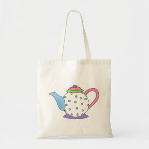 Bolsa de Tote de Té de Punto de Polka Pastel