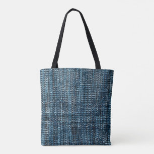 Bolsa De Tote De Tejido Fino Azul
