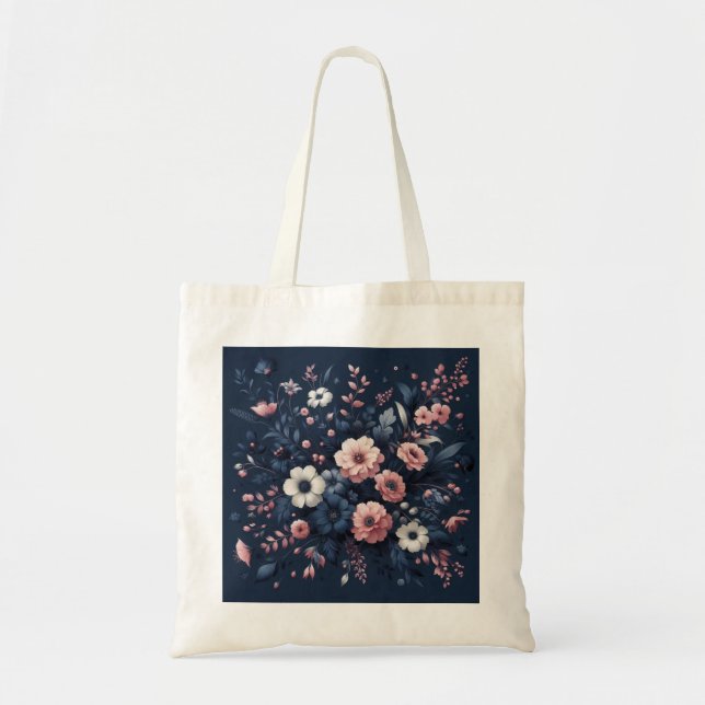 Bolsa de Tote de tela de algodón con aroma floral  (Frente)