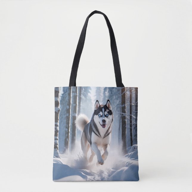 Bolsa de Tote de tela elegante del Husky Siberiano (Anverso)