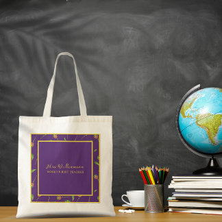 Bolsa de Tote de un profesor de flores moderno bri