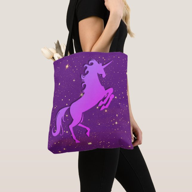 Bolsa De Tote De Unicornio Púrpura (Detalle)