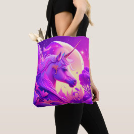 Bolsa de Tote de Unicornio rosa y morado