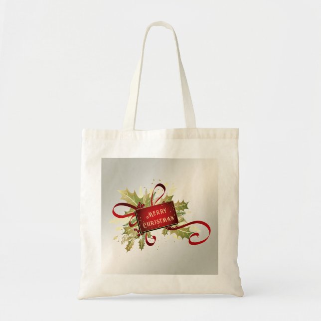 Bolsa de Tote de vacaciones para los Navidades roj (Frente)