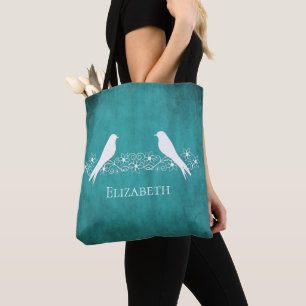 Bolsa de Tote de Vines Florales verde azulados De