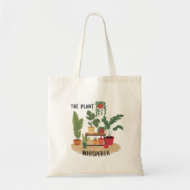 Bolsa De Tote De Whisper Plant, Amantes De Plantas (Frente)
