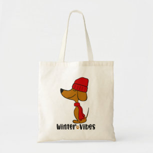 Bolsa De Tote De Winter Vibes Dachshund