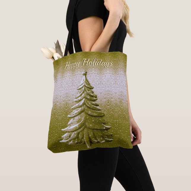 Bolsa de Tote del árbol de Navidad de vacaciones d (Detalle)