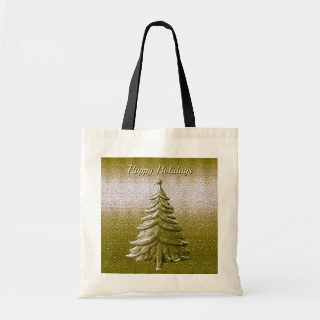 Bolsa de Tote del árbol de Navidad de vacaciones d (Frente)