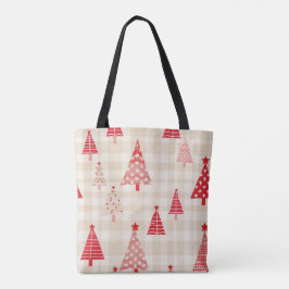 Bolsa de Tote del árbol de Navidad rojo festivo