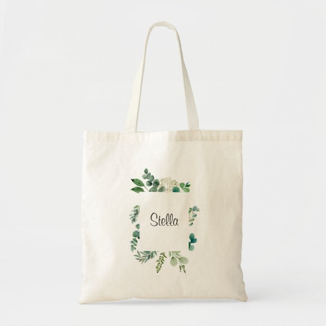 Bolsa de tote del borde del personalizado Eucalypt (Frente)