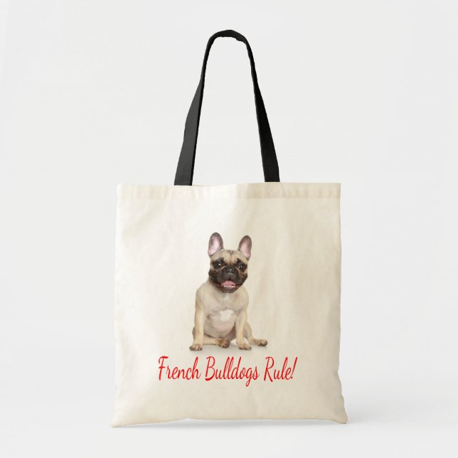 Bolsa de Tote del Bulldog francés Canvas de Perro  (Frente)