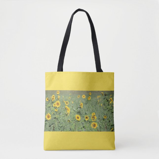 Bolsa De Tote Del Campo Del Girasol (Anverso)