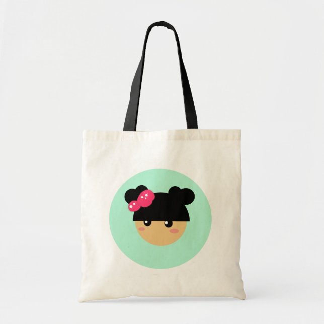 Bolsa de tote del chica de Kawaii (Frente)