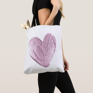 BOLSA DE TOTE DEL CORAZÓN DEL purpurina