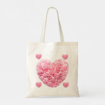 Bolsa De Tote Del Corazón Rosa