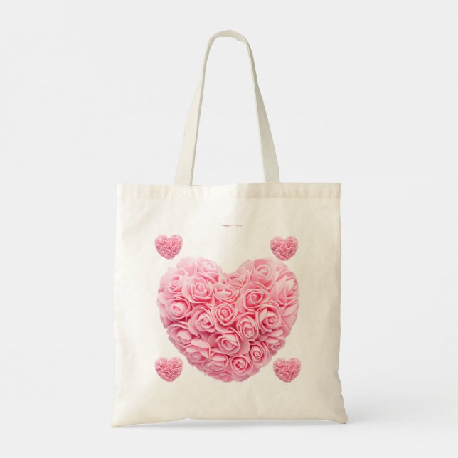 Bolsa De Tote Del Corazón Rosa (Reverso)