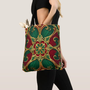 Bolsa de Tote del Día de los Navidades Rojos Verde
