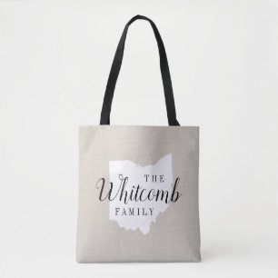Bolsa de Tote del Estado de Monograma de la Famili