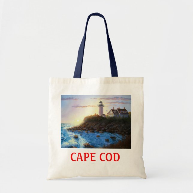 Bolsa de Tote del Faro Nobska Cape Cod de Massachu (Frente)