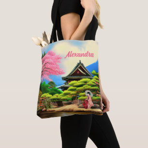 Bolsa de tote del jardín japonés