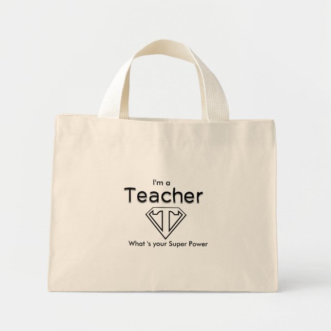 Bolsa de tote del lienzo del superprofesor (Frente)