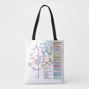 Bolsa de Tote del mapa de bicicletas de Washington