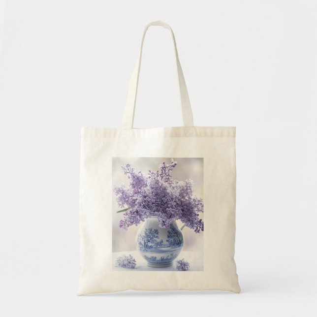 Bolsa de Tote del Mercado Floral - Blooms Lilac (Frente)