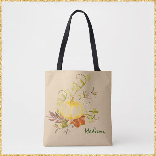 Bolsa De Tote Del Otoño De La Calabaza Rústica