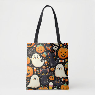 Bolsa de tote del patrón de Halloween