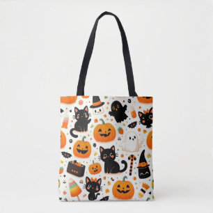 Bolsa de tote del patrón de Halloween