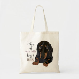 Bolsa de Tote del presupuesto "Abrazo a un perro" 