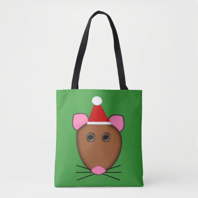 Bolsa de Tote del Ratón de Navidad de Feliz (Anverso)