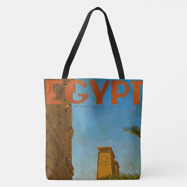 Bolsa de Tote del Templo Egipcio Vintage (Anverso)