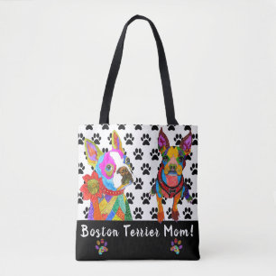 Bolsa de Tote del Terrier Boston, dulce y colorida
