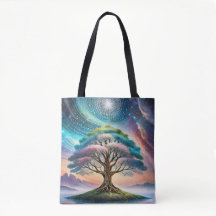 Bolsa de tote - diseño gráfico de árbol de vida