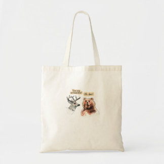 Bolsa de tote divertida conversación entre oso y c