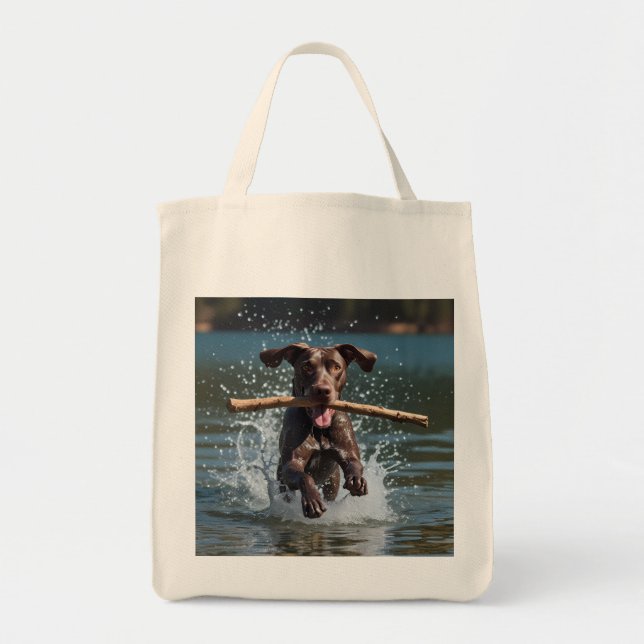 Bolsa de Tote elegante con punteros alemanes de co (Frente)