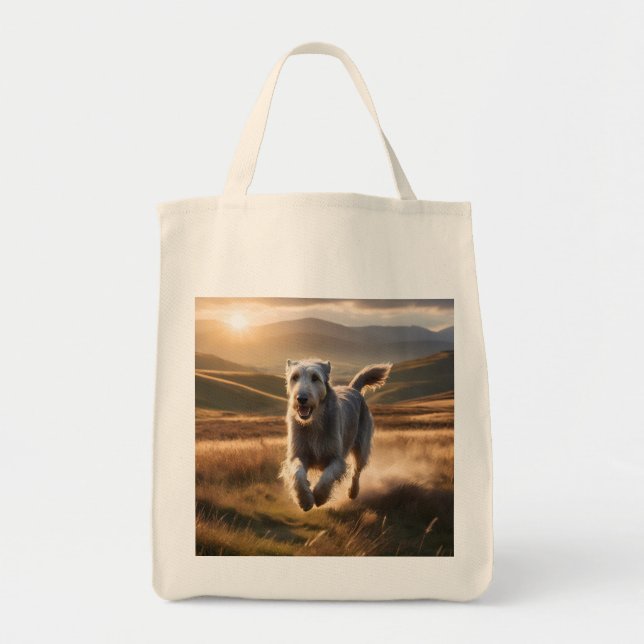 Bolsa De Tote Elegante De Comestibles De Wolfhound (Frente)