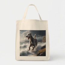 Bolsa De Tote Elegante De Comestibles De Wolfhound