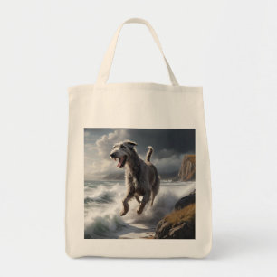 Bolsa De Tote Elegante De Comestibles De Wolfhound