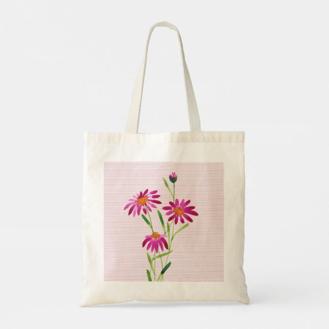Bolsa De Tote Elegante De Flor Rosa (Reverso)