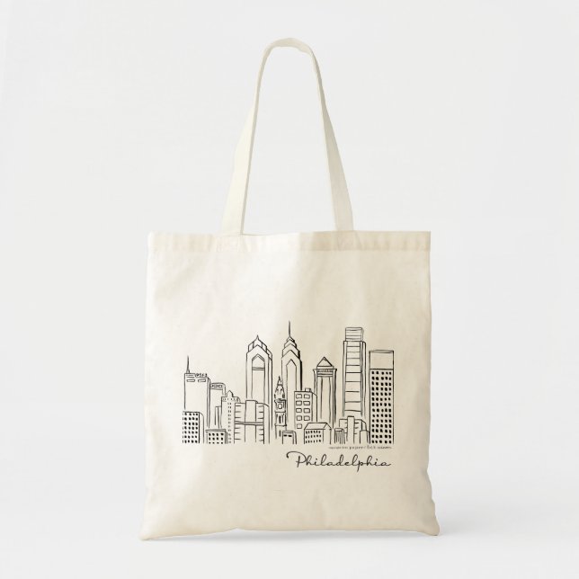 Bolsa de Tote en el Skyline de Filadelfia (Frente)